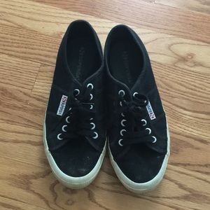 Black Superga sneakers